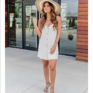 Pink Lily button front dress in taupe